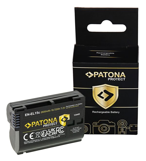 PROTECT Battery Nikon Z5 Z6 Z6II Z6III Z7 Z8 D500 D800 D850 D7000 D7100 D7200 VFB12802 EN-EL15C