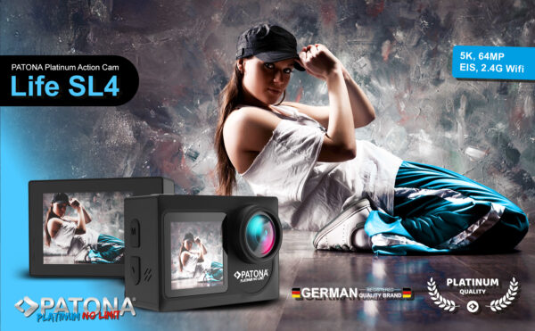Platinum Action Cam Life SL4 5K 120fps 64mp EIS 120Adeg 6G+IR RC Wifi APP many accessories - Afbeelding 7